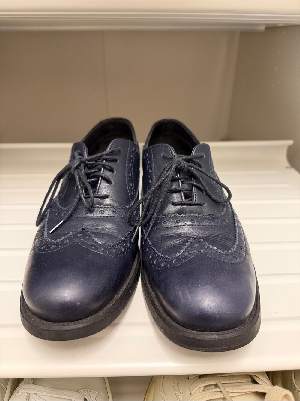 Classic Oxford Leather Dress Shoes in Navy. Made in Italy
EU39 W8 M